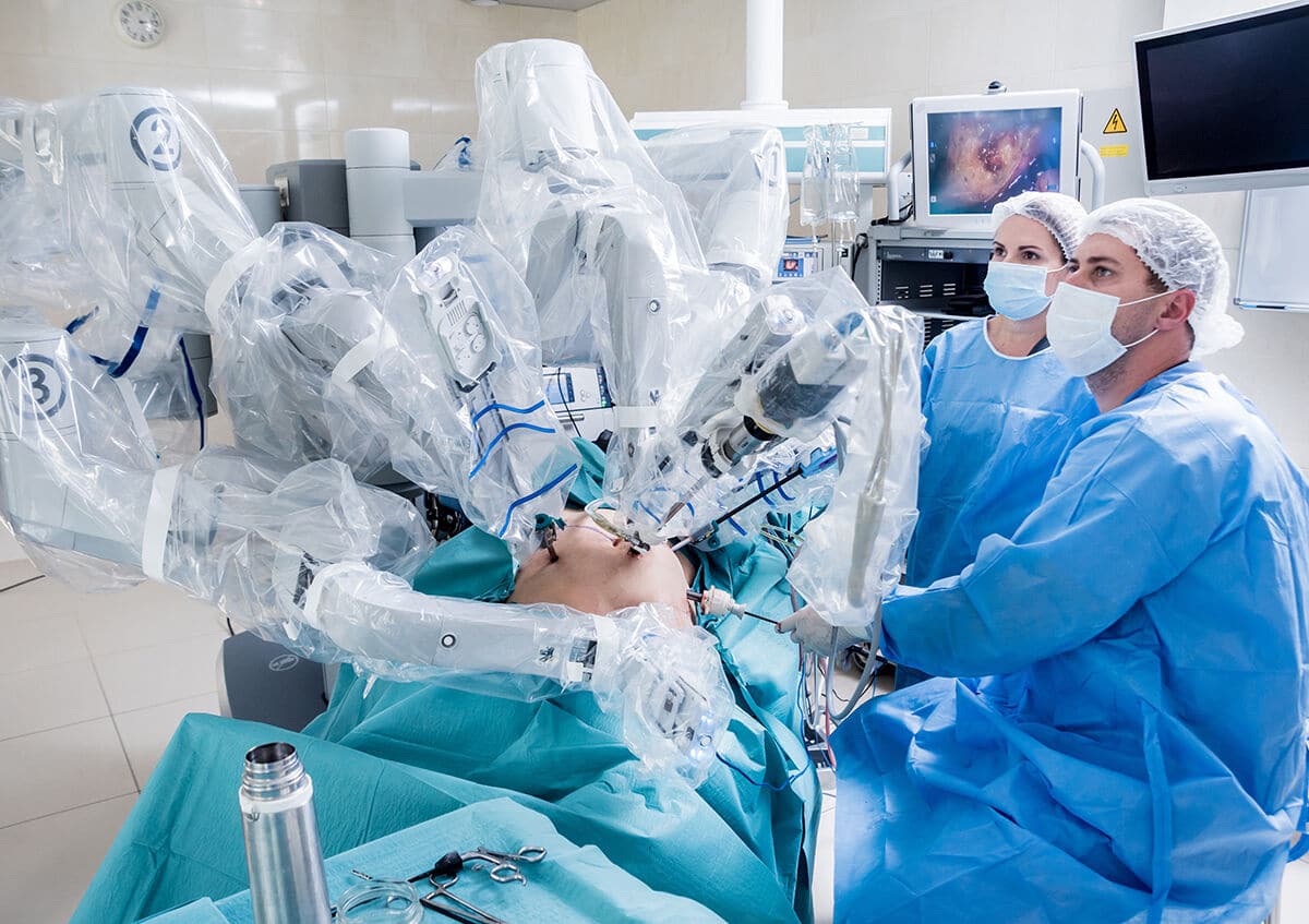 7. Robot docké lors d'une prostatectomie